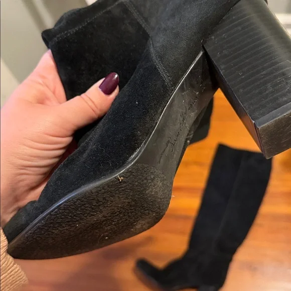 Sam Edelman Knee High Suede Black Boots 8.5 - Picture 2 of 6